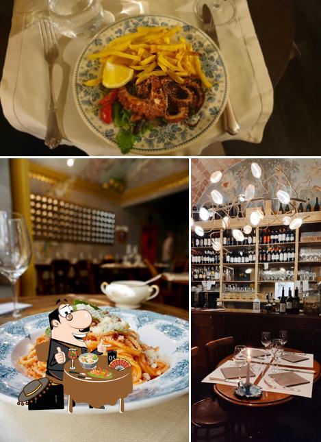 La cibo e vino del ristorante