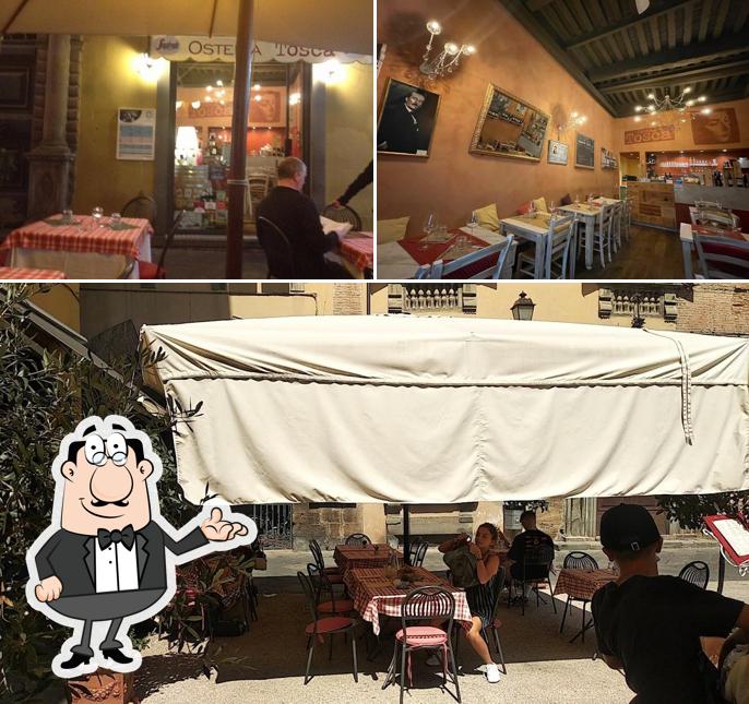 Dai un'occhiata agli interni di Osteria Tosca