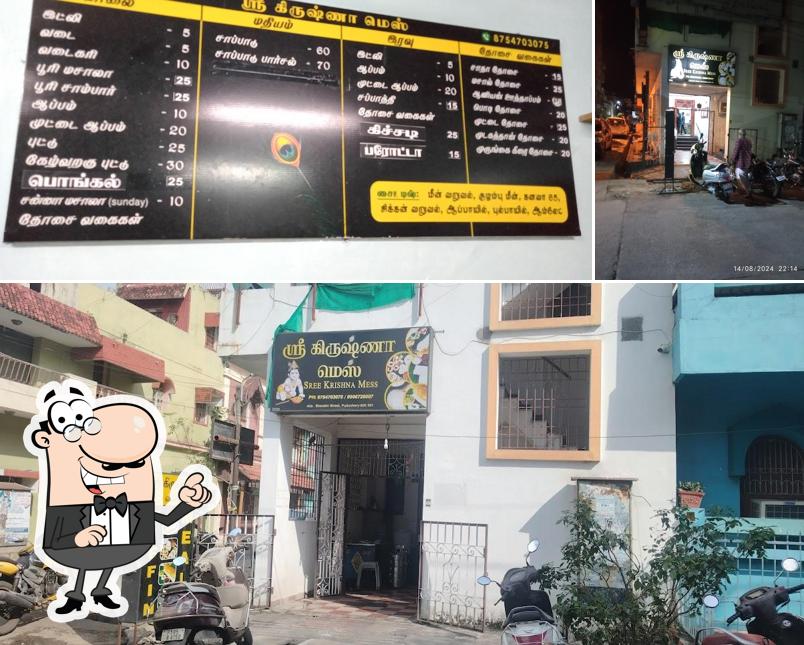 The restaurant's exterior and blackboard