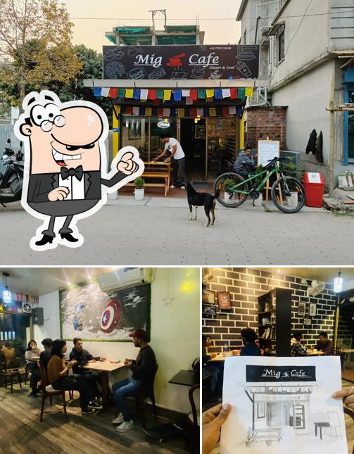 Among various things one can find interior and exterior at Mig Cafe