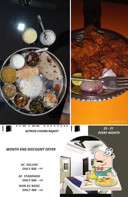 This is the image depicting food and interior at Hotel Atithi and Pure Veg. Family Restaurant
