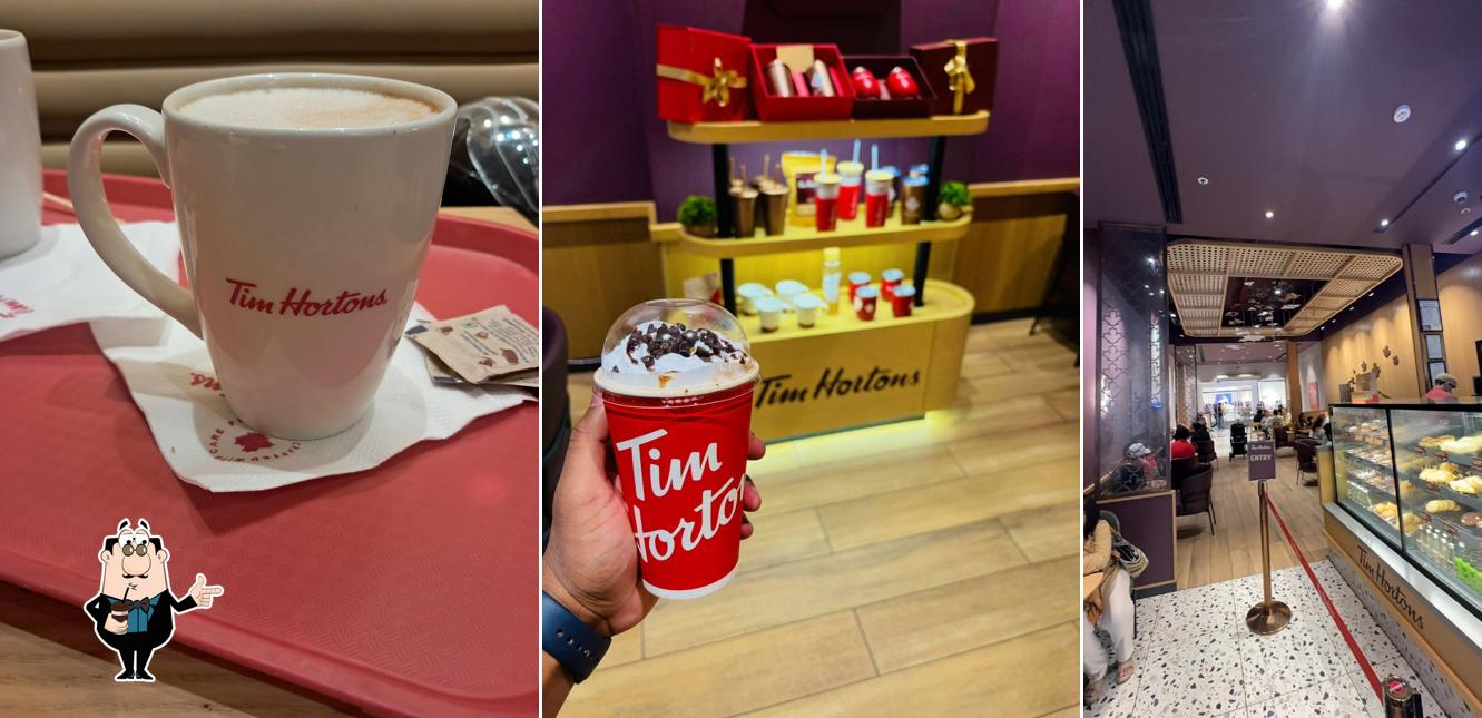Enjoy a beverage at Tim Hortons