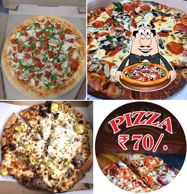 Pick various types of pizza