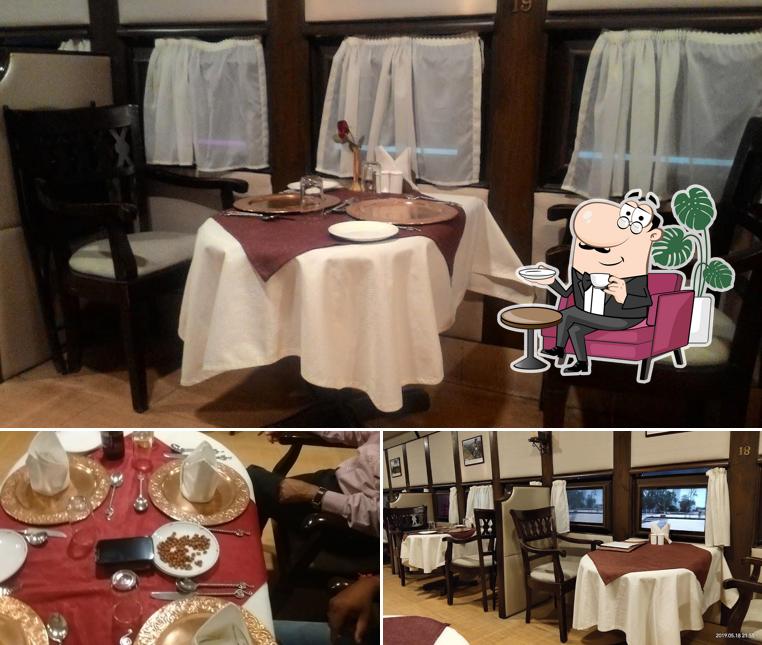 Take a seat at one of the tables at Bhopal Express