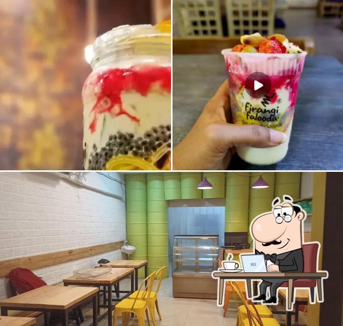 This is the photo depicting interior and food at Firangi Falooda