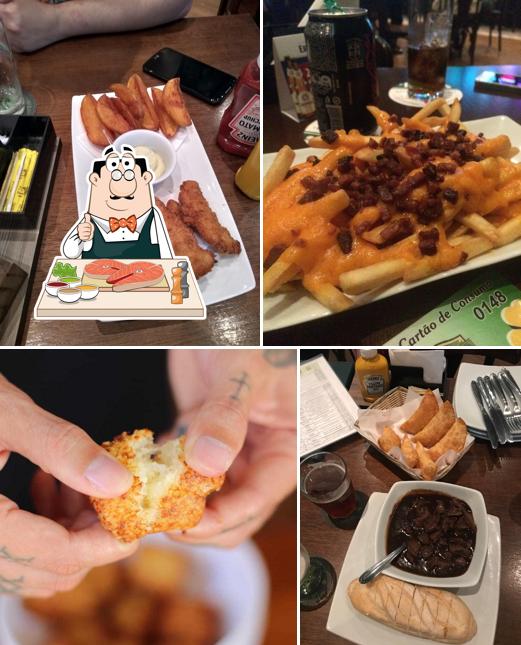 Peixe e fritas em Liffey Cervejaria