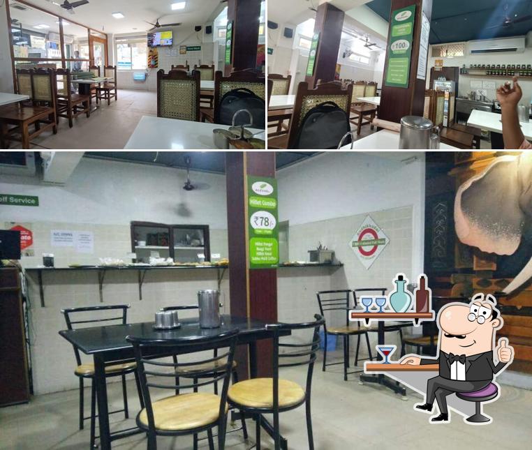 Take a seat at one of the tables at Andhikkadai