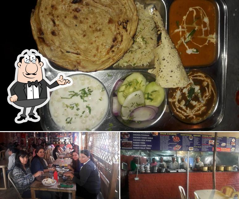 The restaurant's interior and food