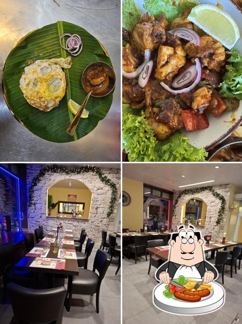 La cibo e interni del ristorante