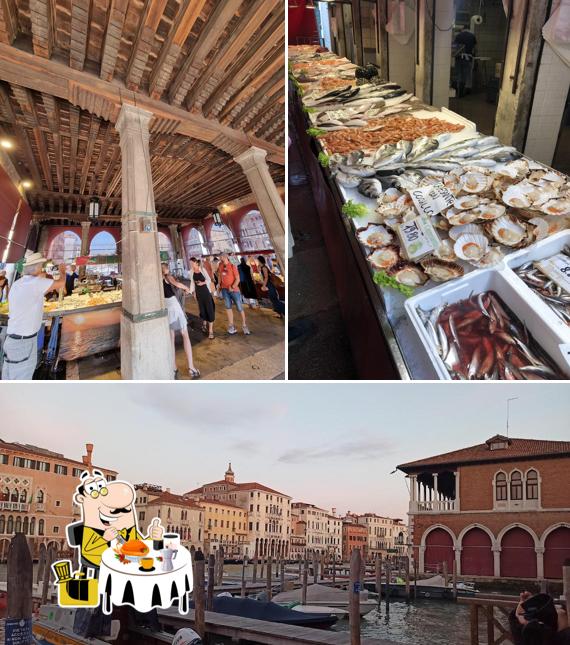 Questa è la foto che mostra la cibo e esterno di Al mercá, Fondamenta riva Olio, Venezia, Italia