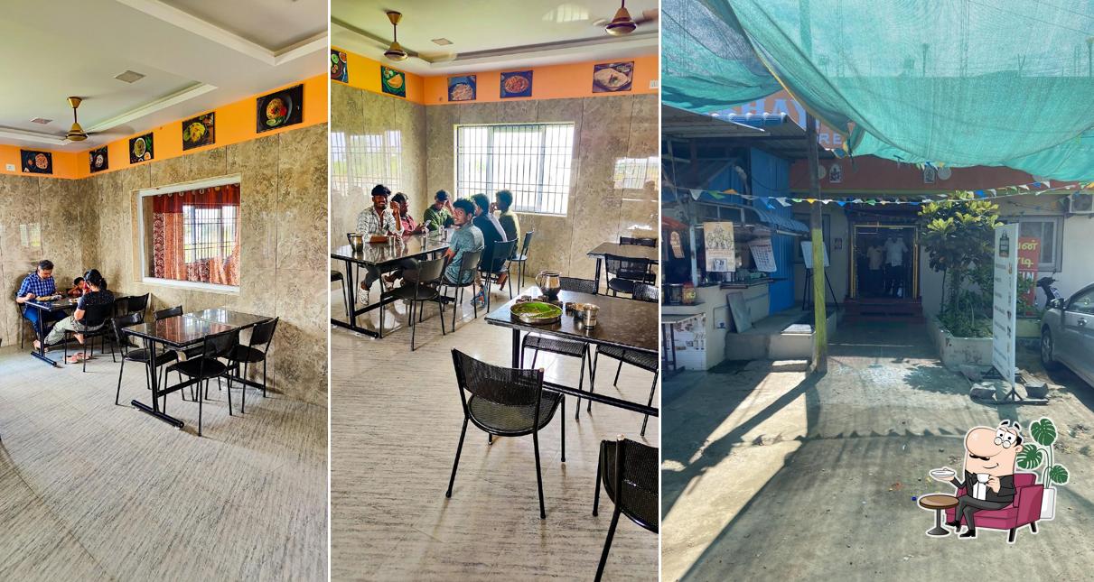 Take a seat at one of the tables at Akshayaa Bhavan