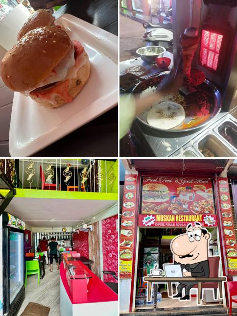 The picture of Muskan fast food. Pizza corner’s interior and food