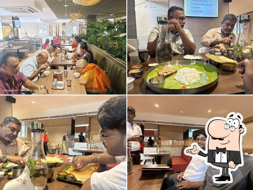 Take a seat at one of the tables at Sangeetha’s Desi mané Anna Nagar