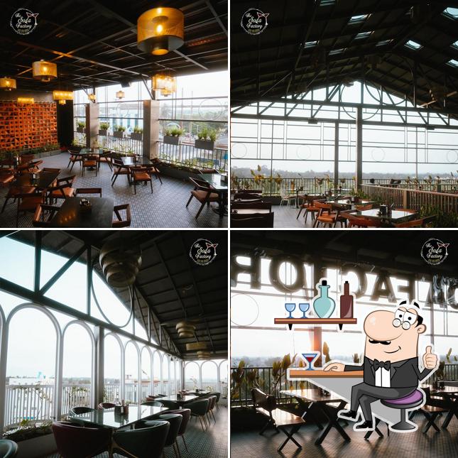 The interior of The Soda Factory, Brew & Kitchen, Mandya