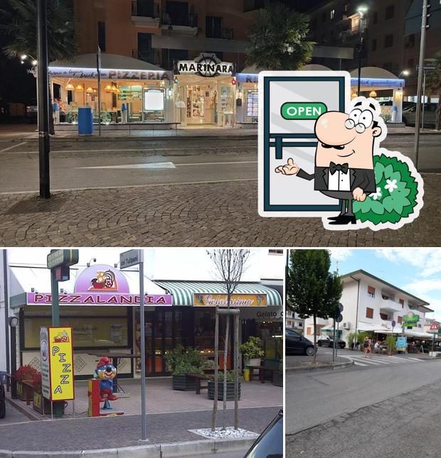 Pizzalandia si caratterizza per la esterno e cibo