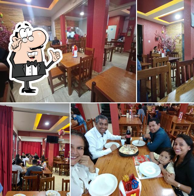 Sente em uma das mesas no Mix Pará PIZZARIA