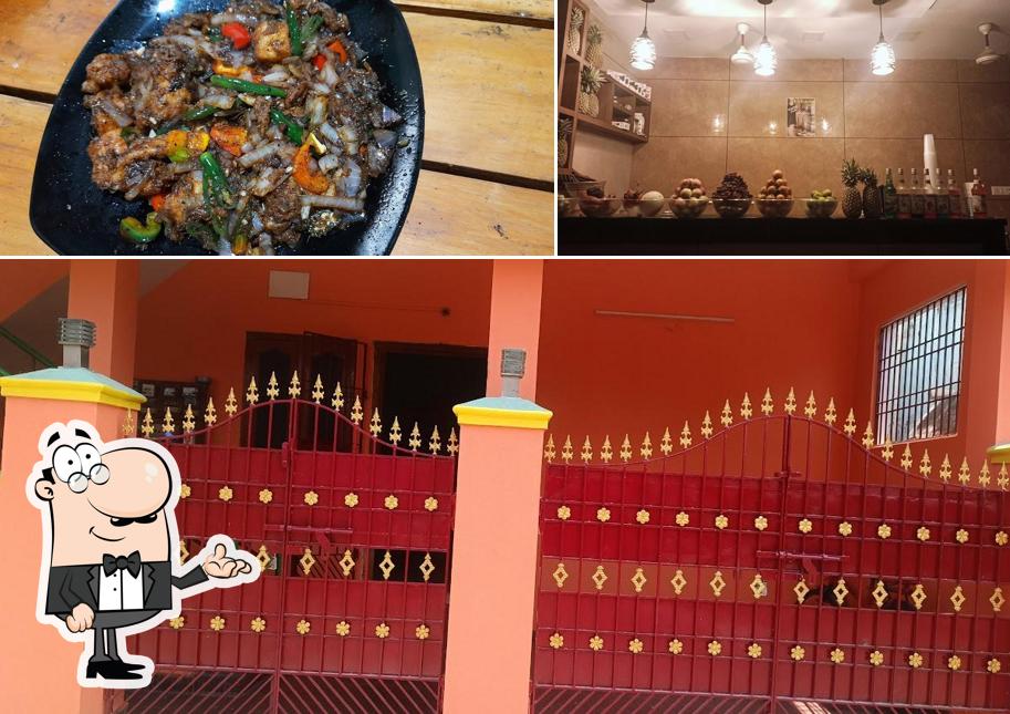 The picture of interior and food at Moonlight restaurant