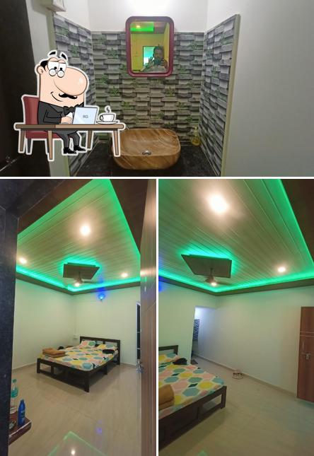 The restaurant's interior and food