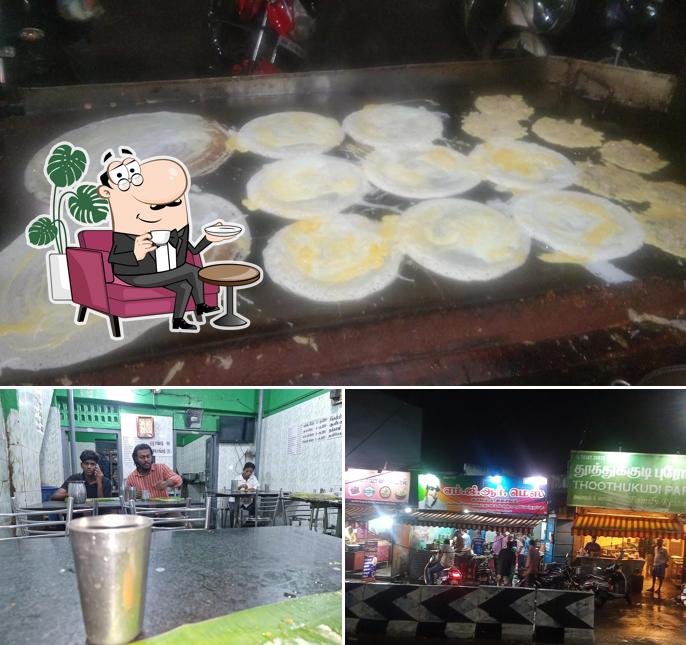 The photo of MGR Mess’s interior and food
