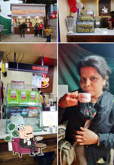 Take a seat at one of the tables at Salgar Amrutatulya tea and coffee