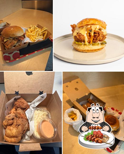 Panino con maiale stirato al POH fried chicken