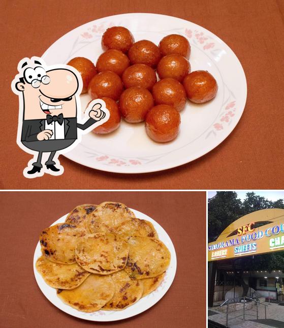 Among different things one can find interior and food at Swagrama Foods