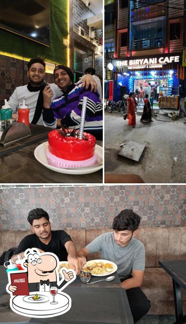 Check out the image displaying food and exterior at The biryani cafe