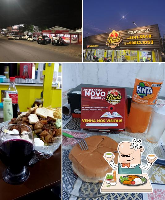 A foto da comida e exterior no Buda Lanches