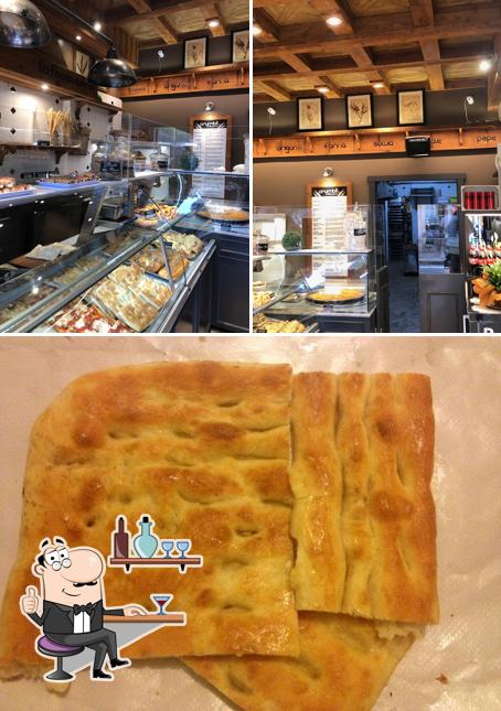 Questa è la immagine che mostra la interni e cibo di Crumbit La Focacceria