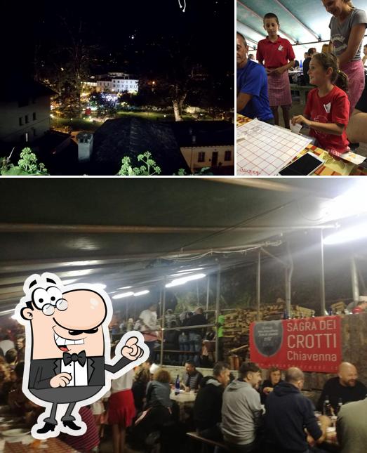 La immagine di interni e esterno da Crotto dei Leoni