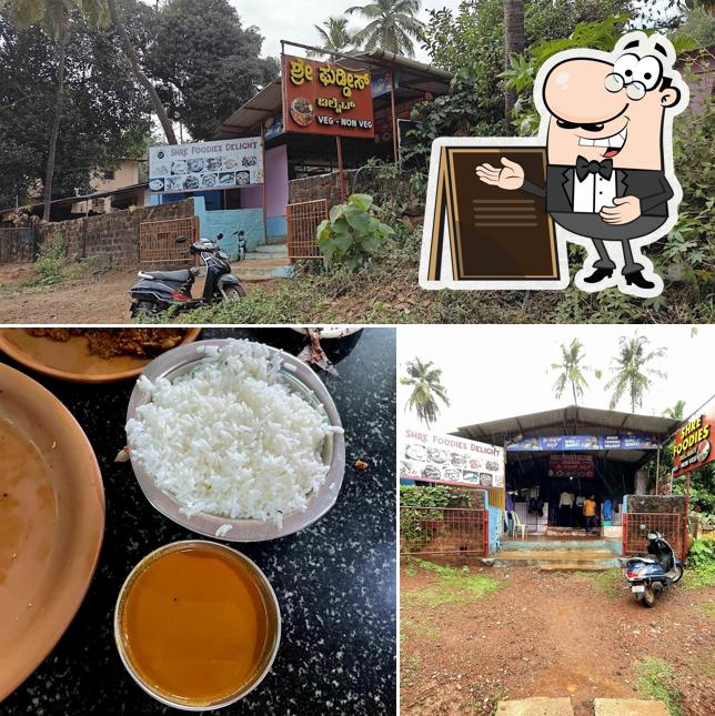This is the picture displaying exterior and food at Shre Foodies Delight