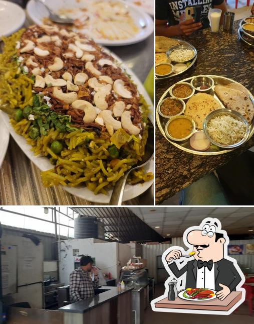 The image of food and interior at Hotel Ashirwad