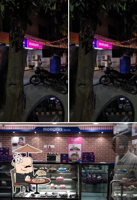Check out the photo displaying exterior and interior at Monginis Cake Shop