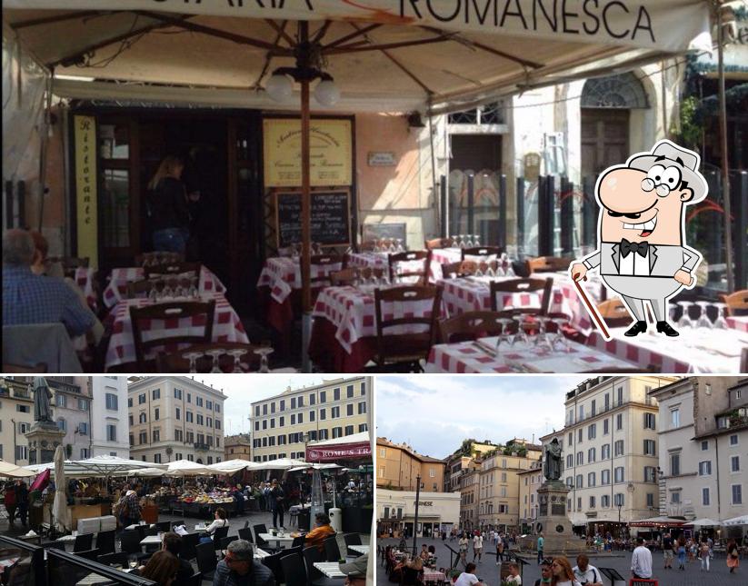 Questa è la foto che mostra la esterno e interni di Antica Hostaria Romanesca