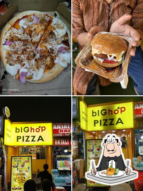 Food at Big Hop Pizza