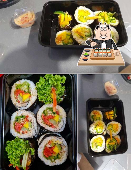 Sushi rolls are served at Sinsa Seoul Cafe