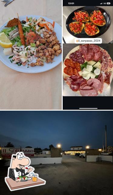 Dai un’occhiata alla foto che presenta la cibo e esterno di Il Sorpasso