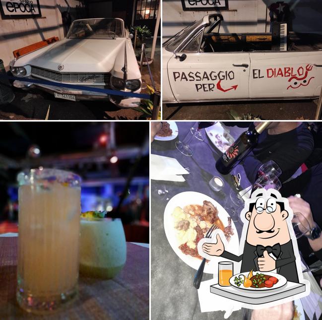 La cibo e esterno del ristorante