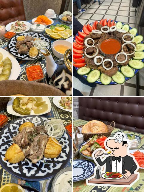 The photo of food and interior at Самарканд