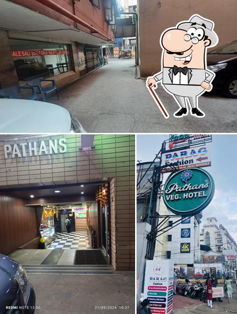 Enjoy the view outside Pathans Veg Restaurant (Pure Veg)