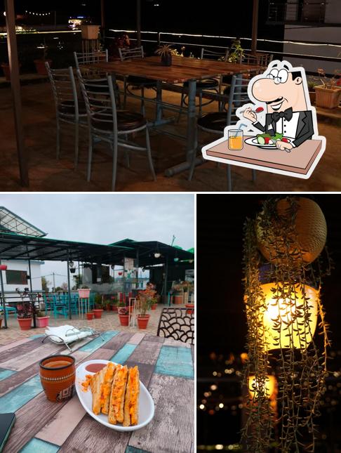 This is the picture depicting food and interior at Manzil Cafe - A rooftop cafe