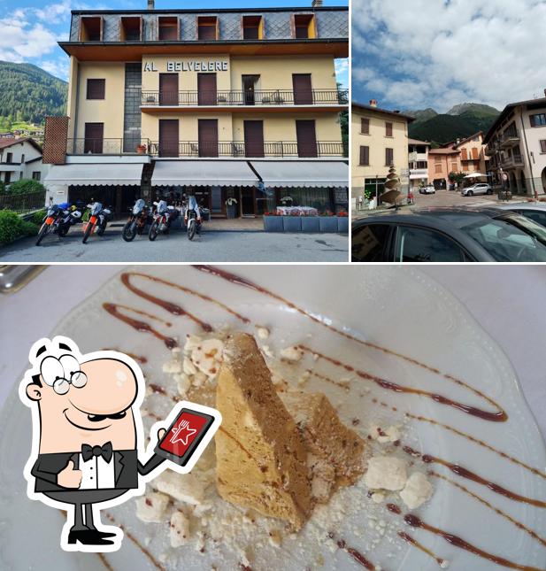 La esterno e cibo del ristorante