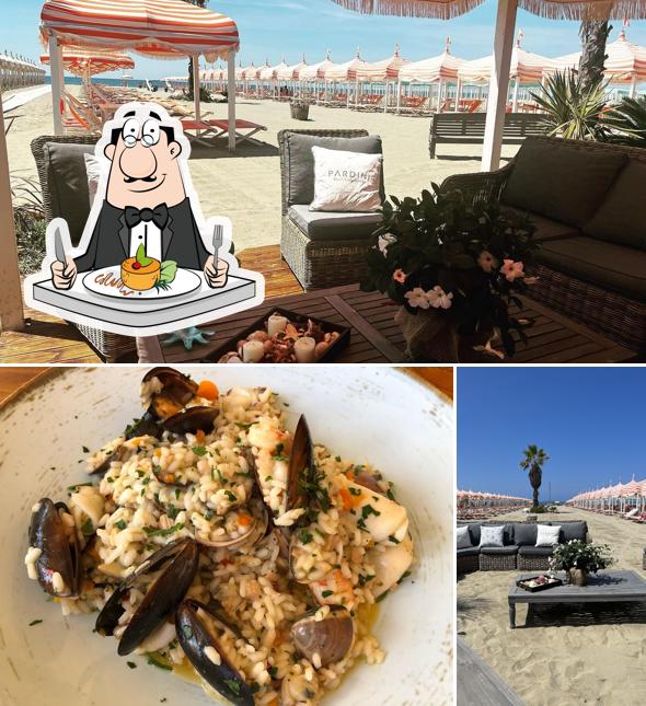 Questa è la foto che mostra la cibo e interni di Bagno Pardini Beach Club e Restaurant