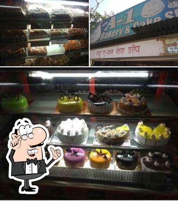 The photo of interior and exterior at A1 Bakery