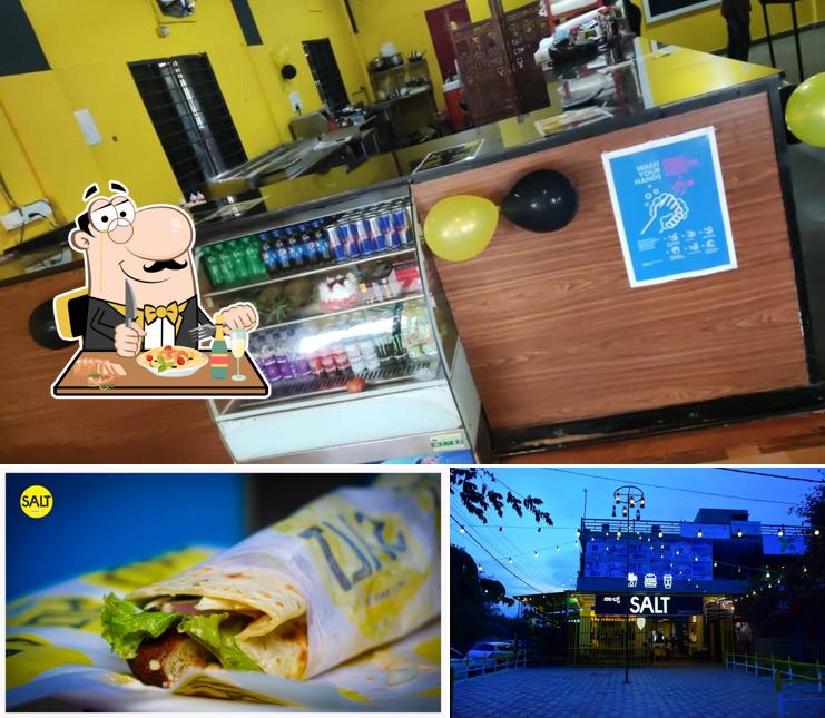The picture of food and exterior at Salt Last Exit Cafe (Alliance University Br.)