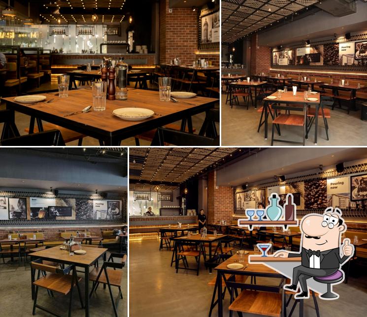 Take a seat at one of the tables at Mannheim Craft Brewery Ecoworld