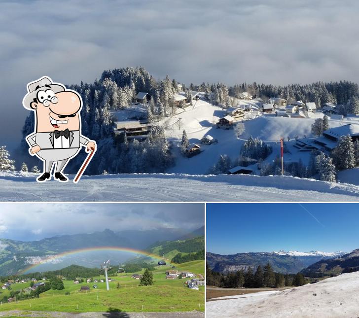 Puoi goderti l'aria fresca da seduto all'esterno di Welesch