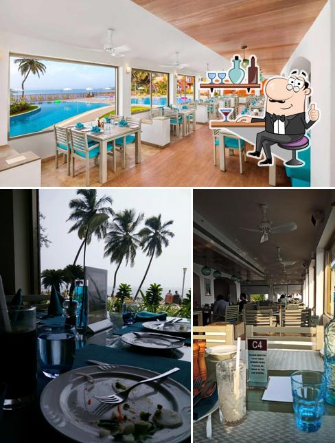 Among different things one can find interior and beverage at Café Azul