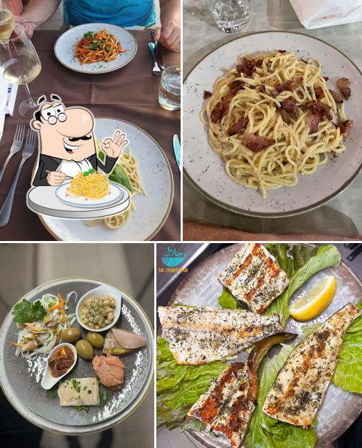 Spaghetti alla carbonara al La Martana Ristorante di Pesce Halal