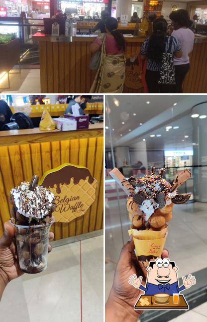 The photo of THE BELGIAN WAFFLE INN’s food and interior
